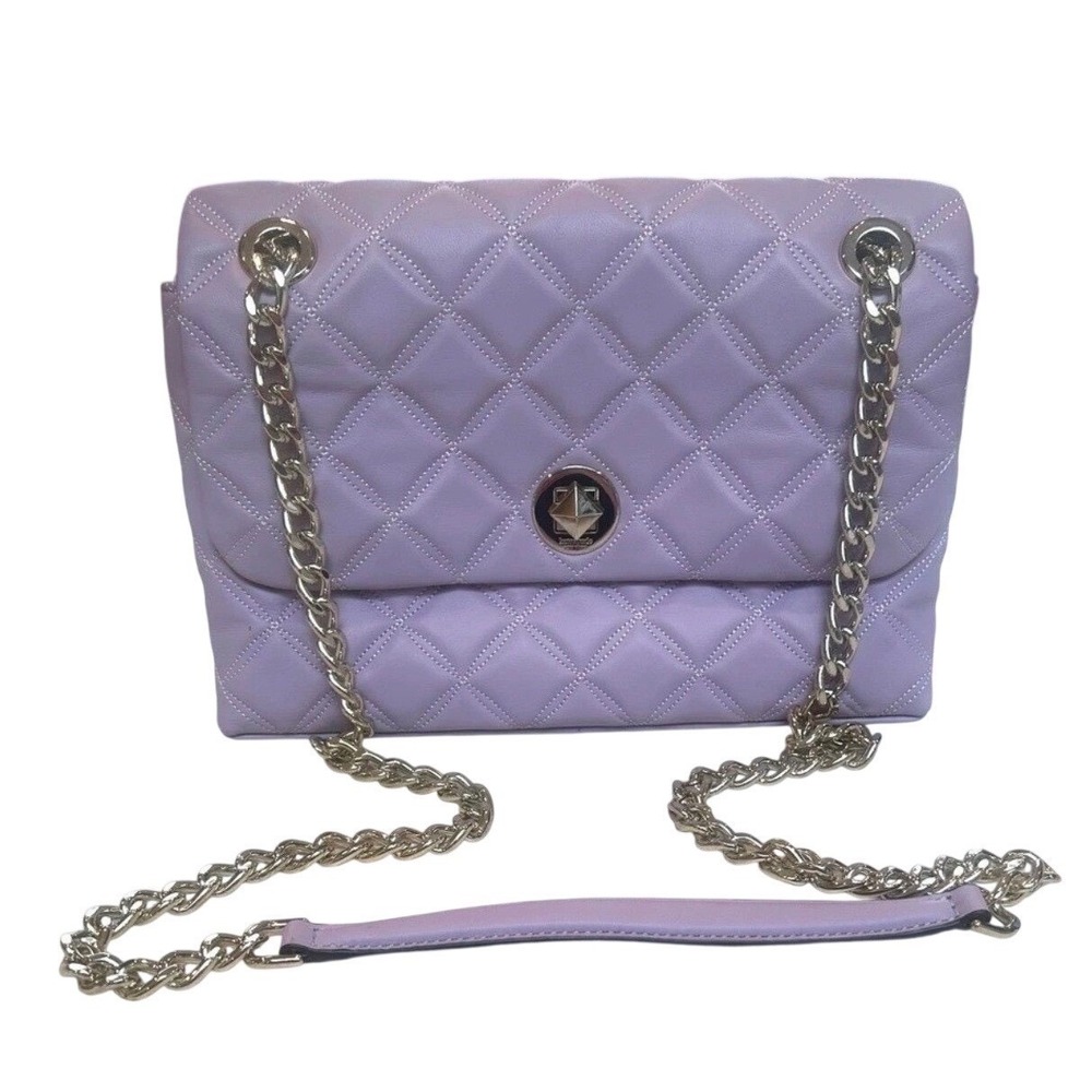 Kate Spade Natalia Quilted Leather Shoulder Bag Lilac Purple Large WKRU7074 - Picture 6 of 12